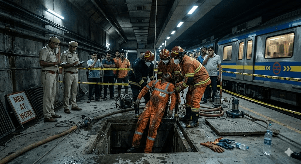 Tragedy Underground: Delhi Metro Worker Loses Life During Deep-Drain Cleaning Operation