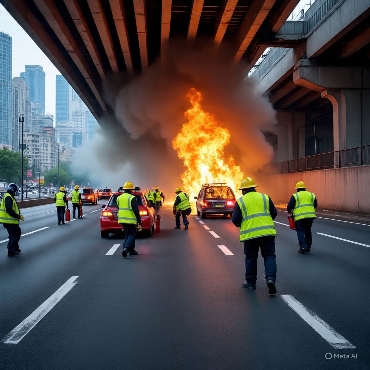 Flames in the Tunnel Traffic: A Taxi Driver Injured in a Sudden CTE Crash