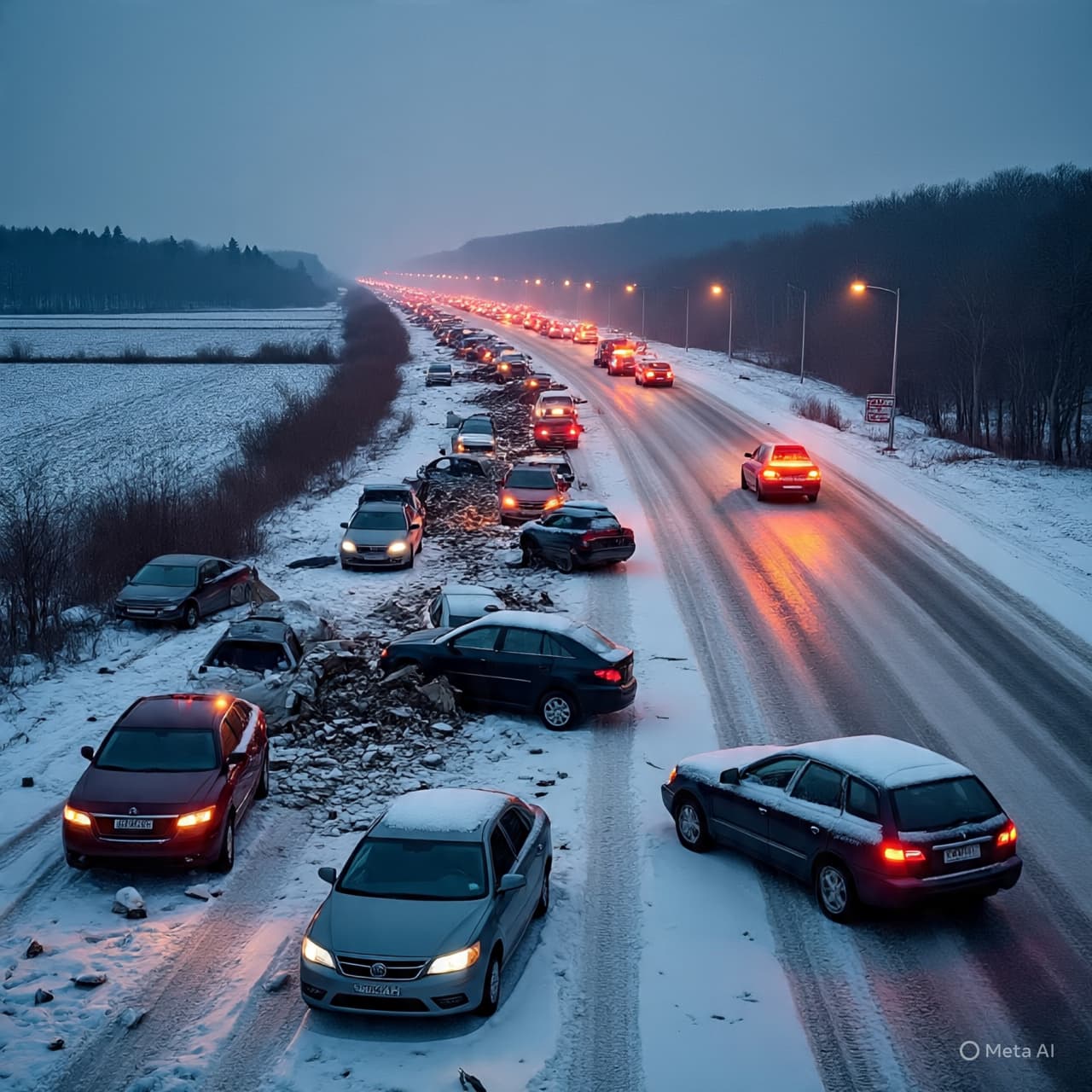When the Highway Breaks Its Rhythm: What Follows a Chain Collision?