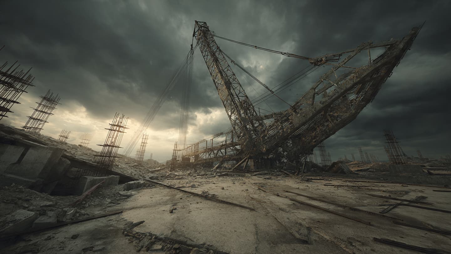 When the Sky Bends the Steel: The Quiet Aftermath of the Construction Site Collapse