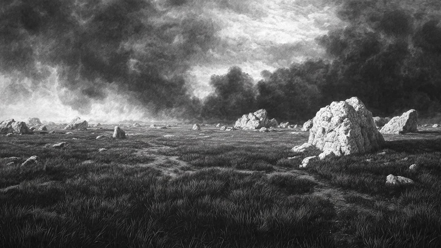 When the Meadow Turns to Ash Beneath a Sky of Soft and Somber Grey