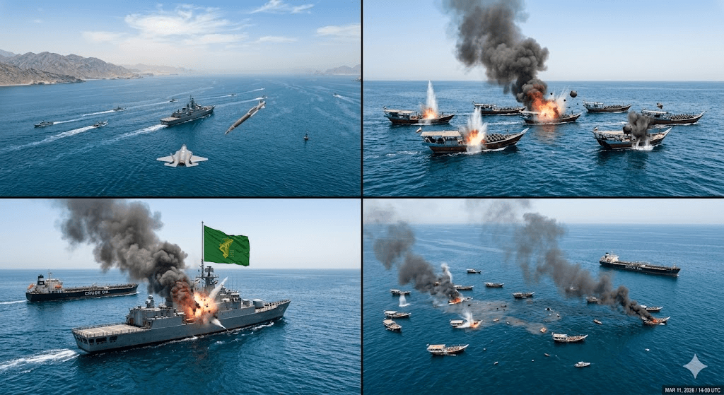 الولايات المتحدة تغرق 16 سفينة إيرانية لزرع الألغام في عملية مضيق هرمز