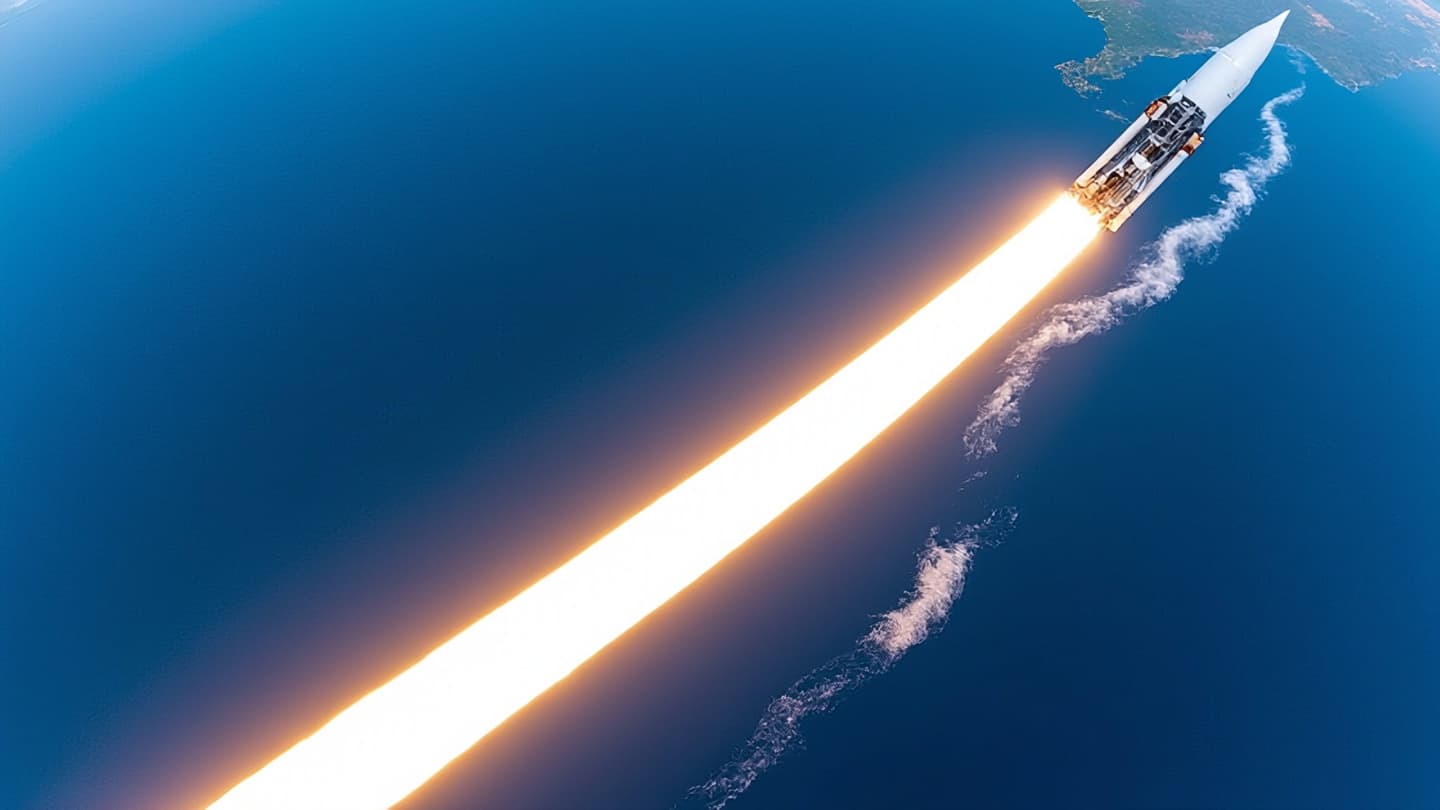 From Orbit, a Rocket Launch Becomes a Quiet Painting Across the Sky