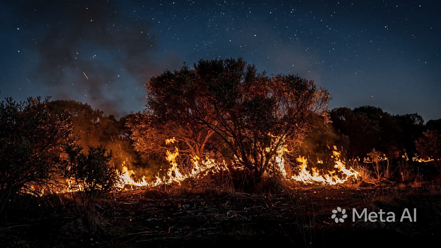 Between the Blue Mountains and the Urban Fringe, A Night of Watchful and Burning Eyes