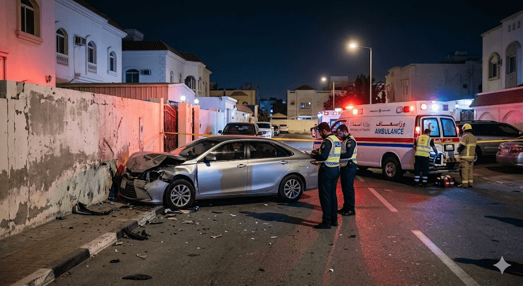 Tragedy in Al Jasra: 28-Year-Old Driver Fatally Injures After Crashing Into Wall