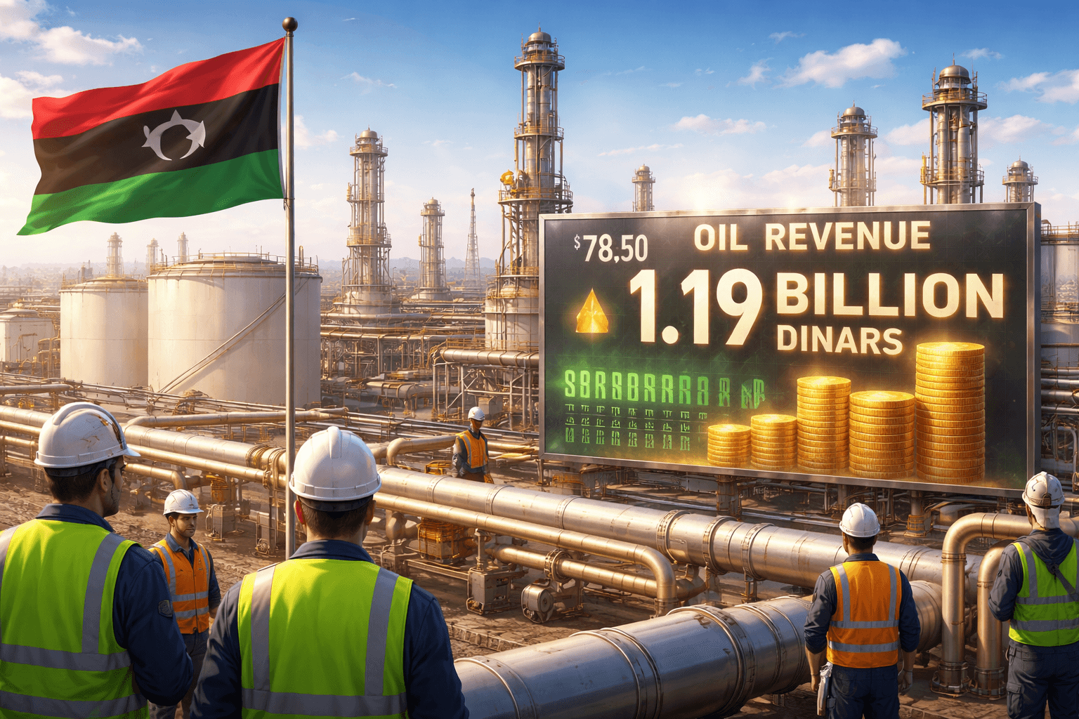 Libya Earns 1.19 Billion Dinars from Oil Royalties and Taxes in December