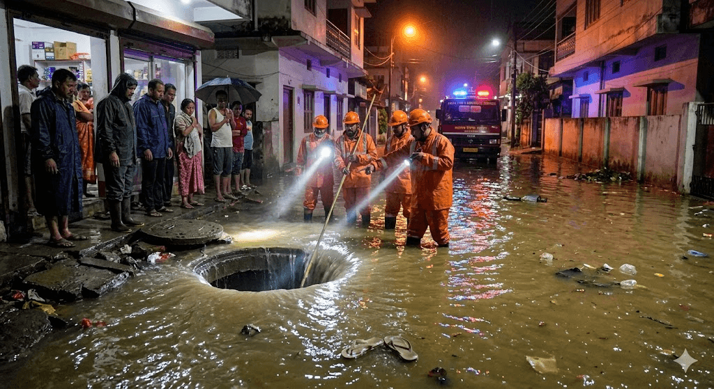 Guwahati Flash Flood Tragedy: Woman Swept Away After Falling Into Open Drain