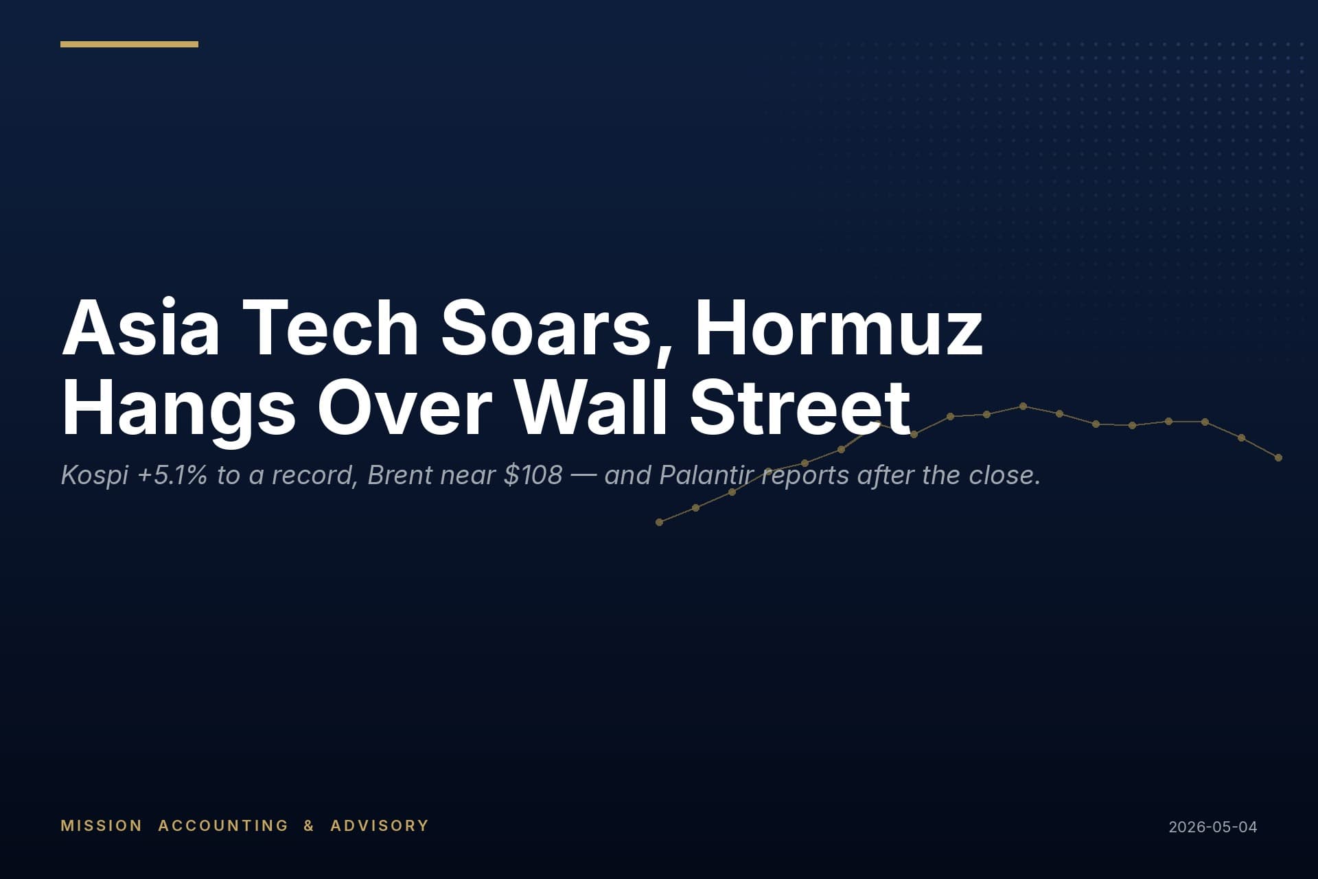 Asia Tech Soars, Hormuz Hangs Over Wall Street: Crosscurrents Shape Monday's Open