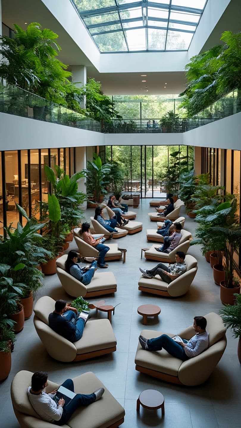 The Oxygenated Atrium: Reflections on the Living Workspace