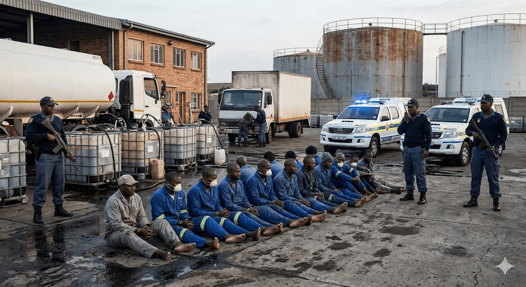Mass Arrests in Meyerton: 11 Detained for Alleged Industrial Fuel Theft