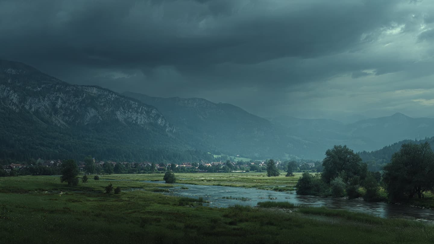 Entre la pierre et le courant : Un récit des inondations du sud de l'Allemagne