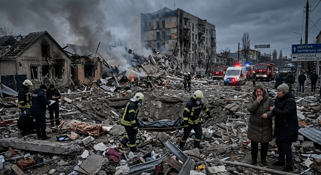 Deadly Escalation: Five Civilians Dead After Russian Missile Attack on Merefa